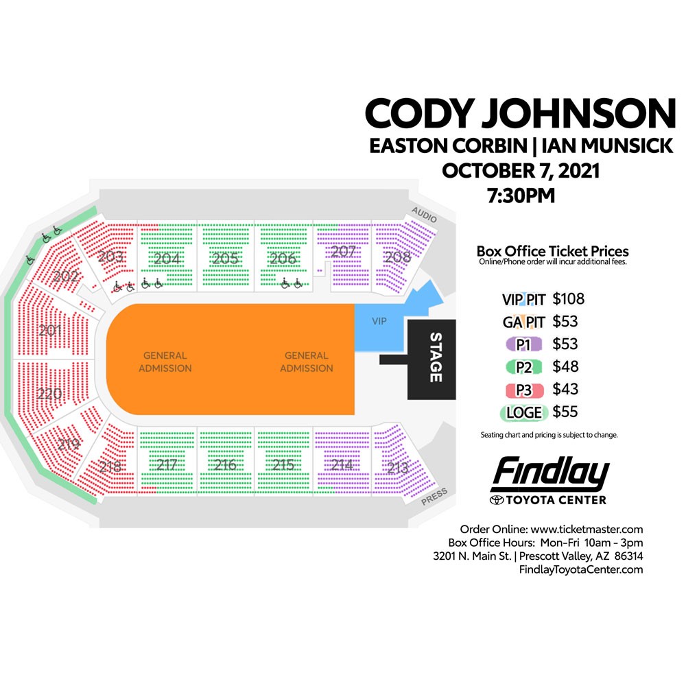 Seating Charts Findlay Toyota Center