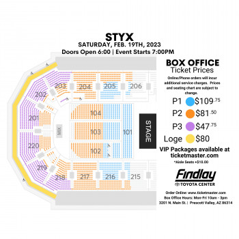 STYX Seating Chart