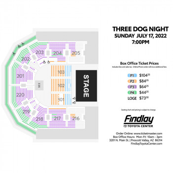 Three Dog Night concert seating chart