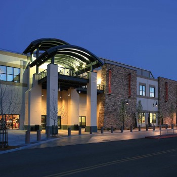 Exterior of the Findlay Toyota Center at night.