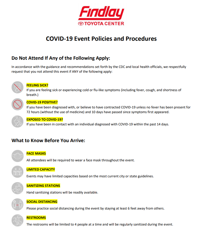 Event Policies and Procedures