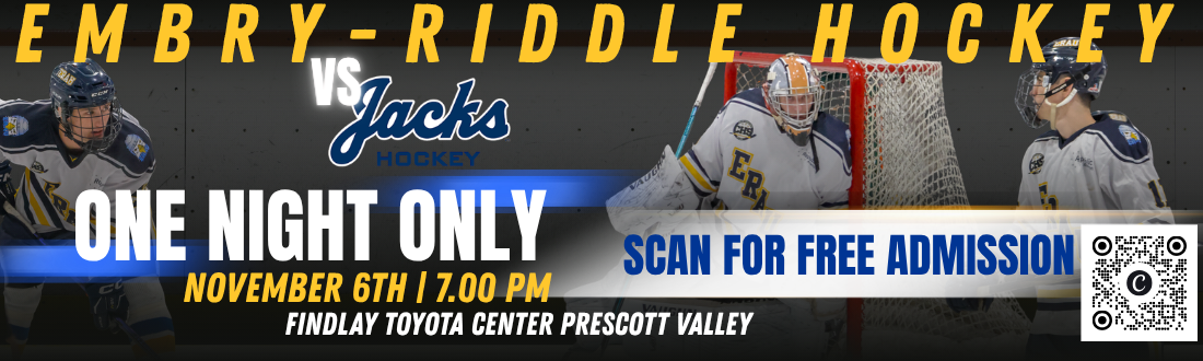 ERAU Ice Hockey event flyer for November 6th game at Findlay Toyota Center
