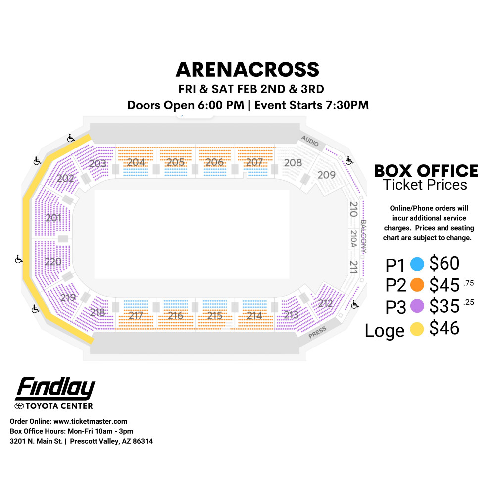 Seating Charts | Findlay Toyota Center