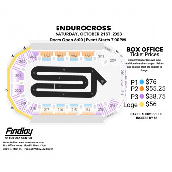 Seating chart for EnduroCross